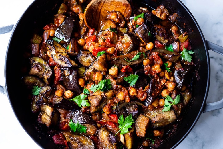 EGGPLANT AND CHICKPEAS (V)